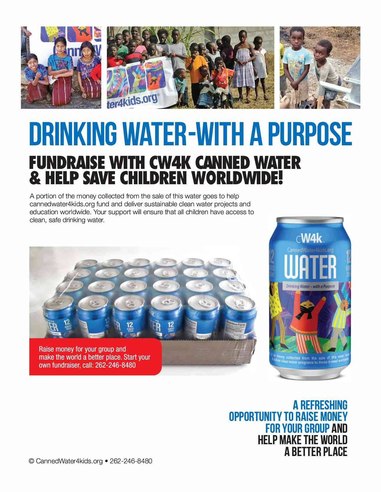 Fundraising with cw4k canned water CannedWater4kids